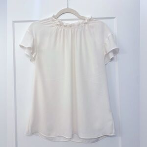 Elegant White Ruffle Sleeve Top